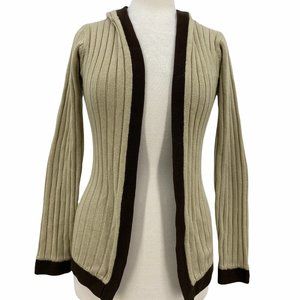 Suspicious Lines Women's Casual Open Front Tan Car